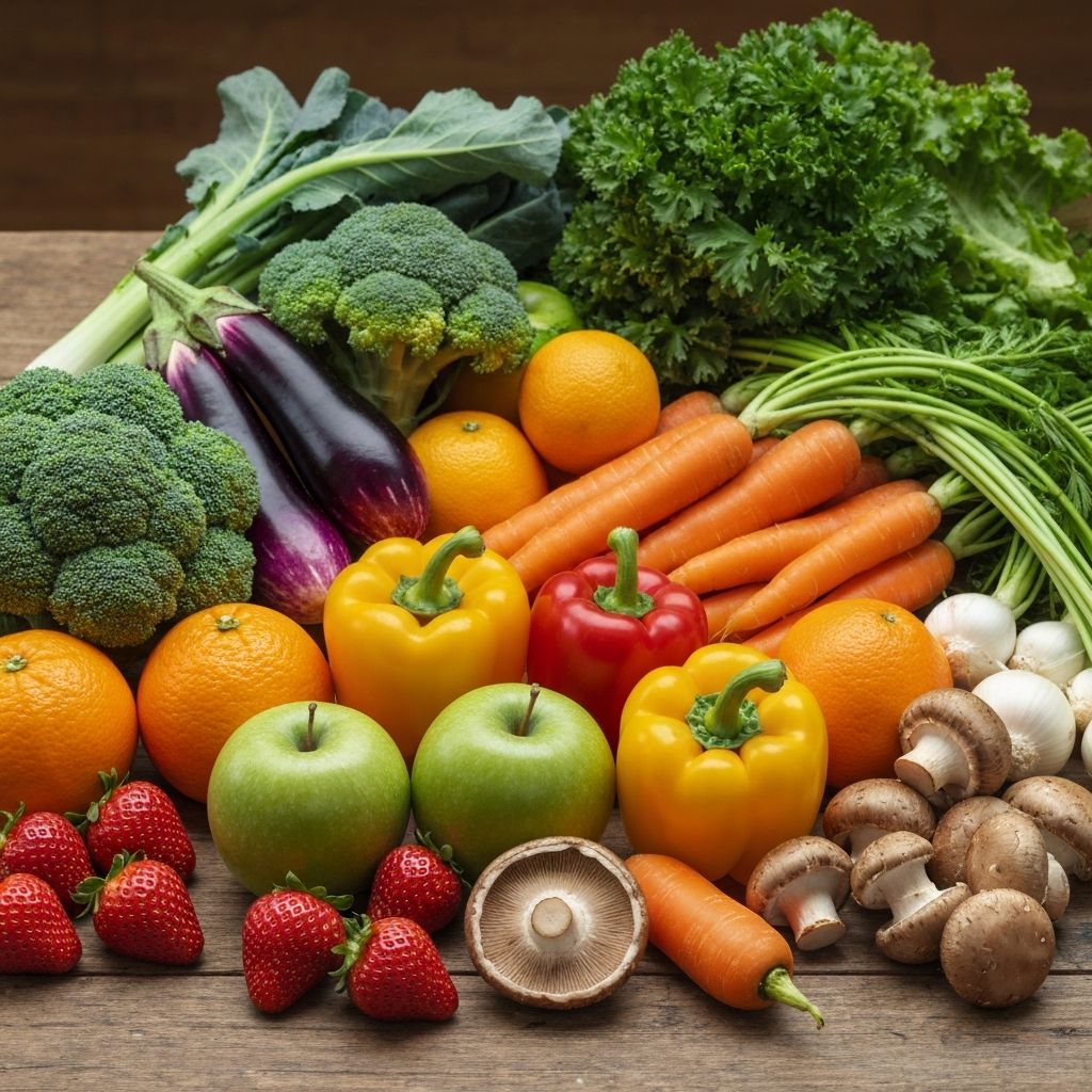 Variety of vegetables and fruits